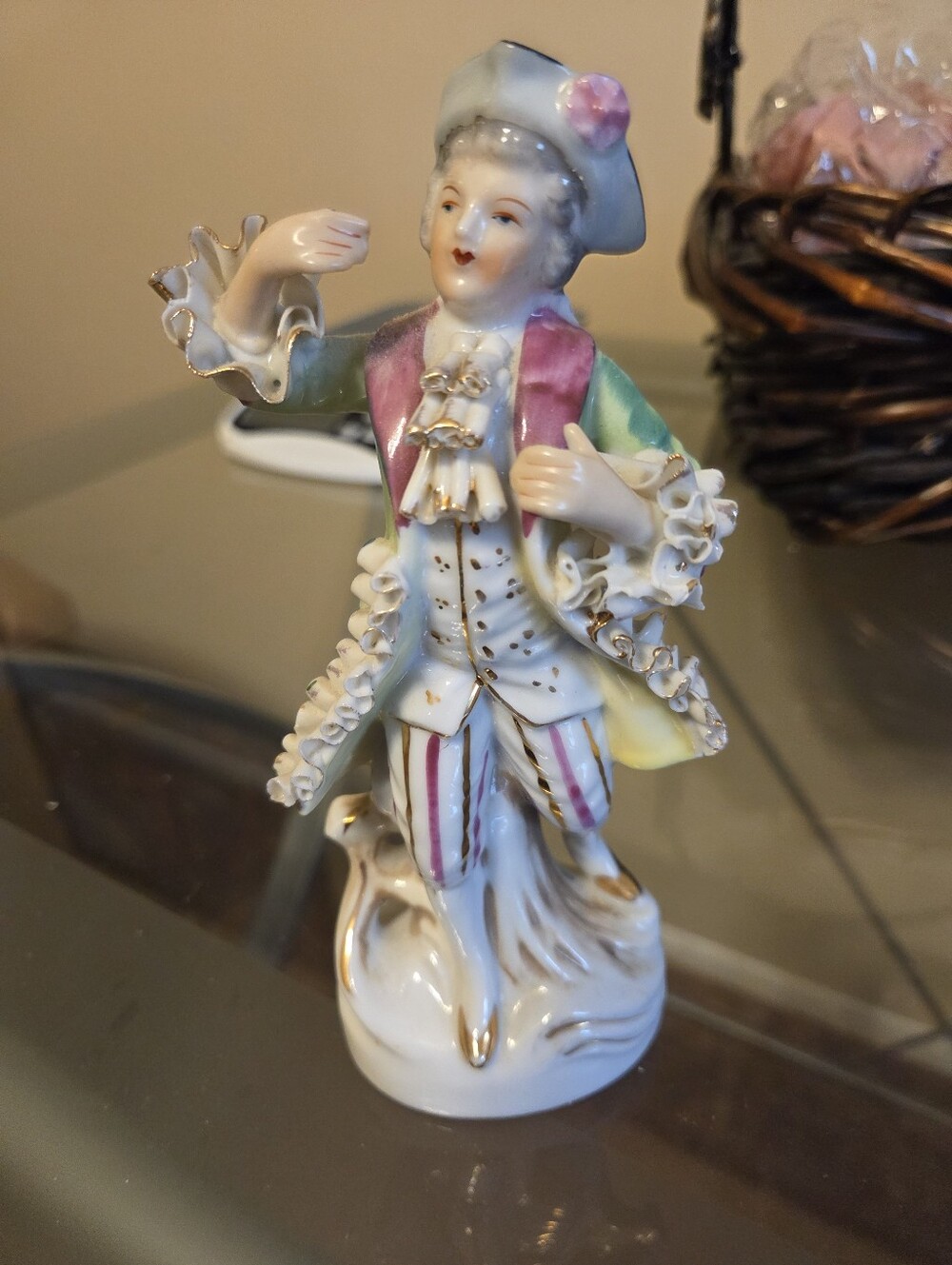 Vintage Porcelain Figurine in Pastel Colors Colonial Man #32 Of 52